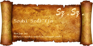 Szuhi Szófia névjegykártya